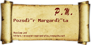 Pozsár Margaréta névjegykártya
